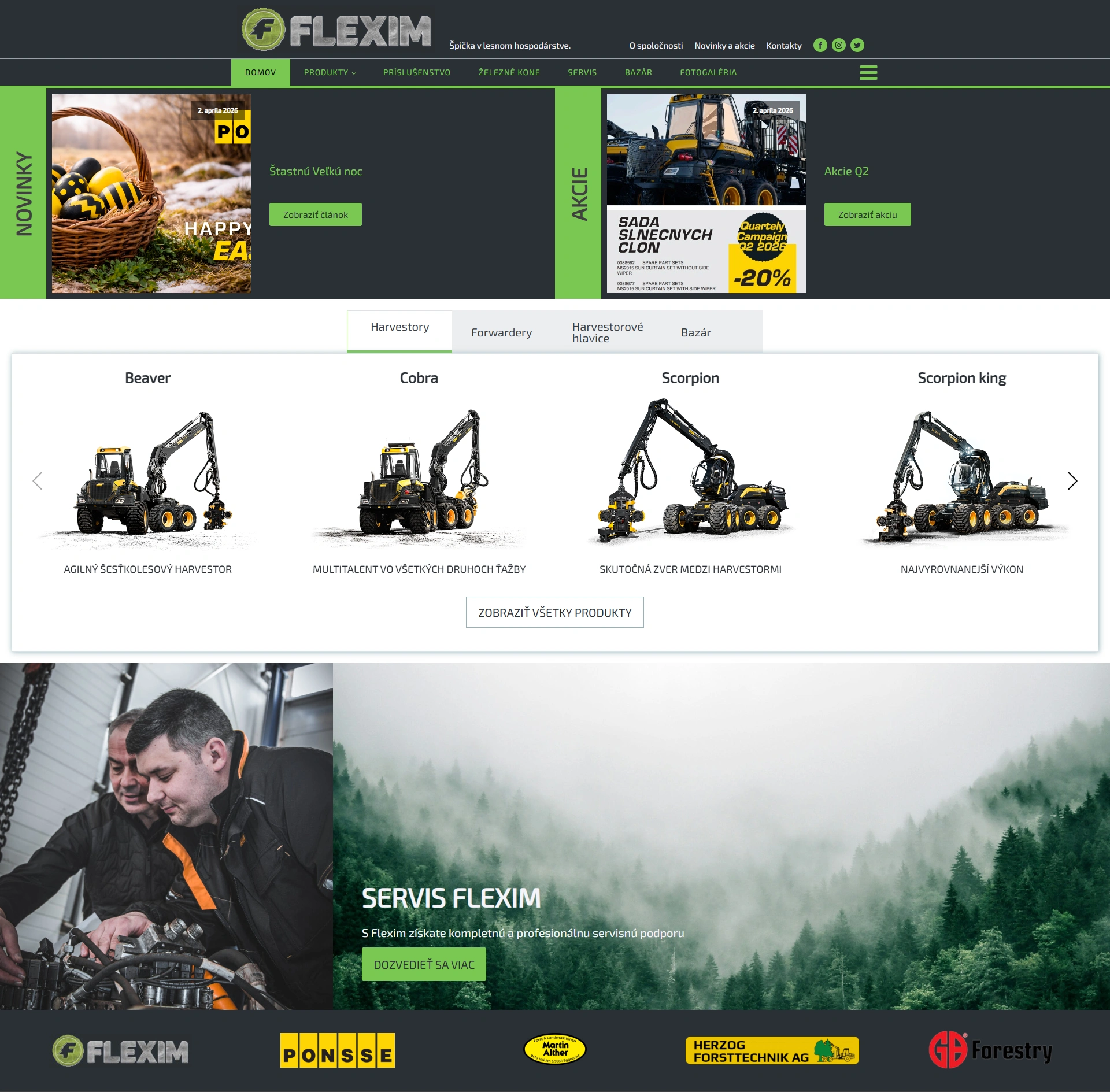 Flexim – web predaja a servisu lesných strojov